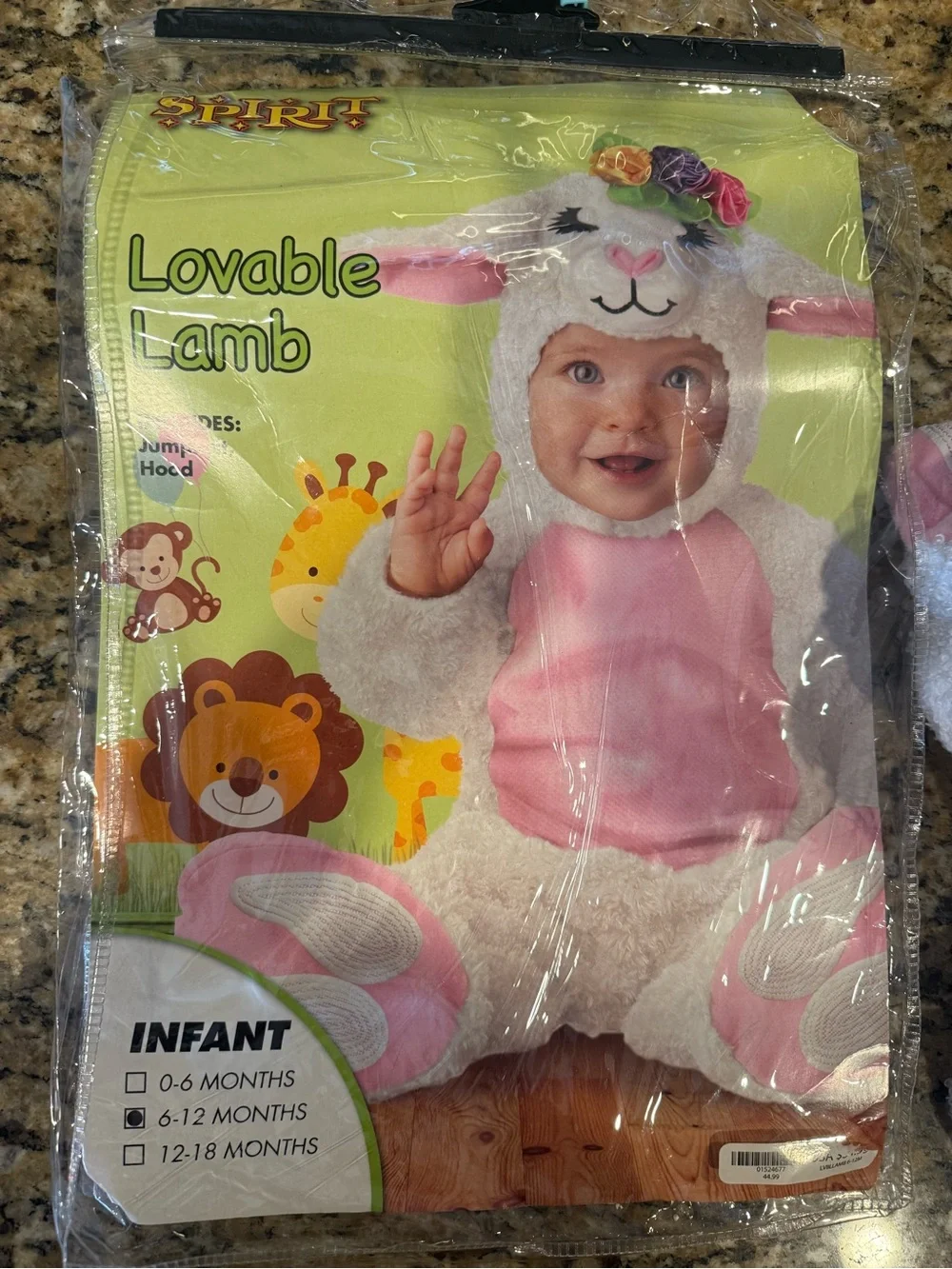 Spirit Halloween Lovable Lamb Infant Costume Baby White Sheep arc 6-12 Months